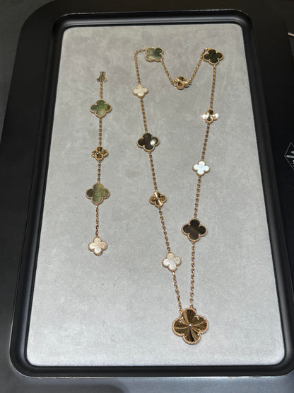 [[Radiant Gem]¯] 25 NEW CLOVER 15 MOTIFS GRAY MOTHER-OF-PEARL