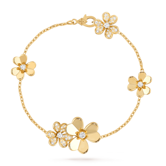 [Radiant Gem]¯FRIVOLE GOLD 5 FLOWERS BRACELET