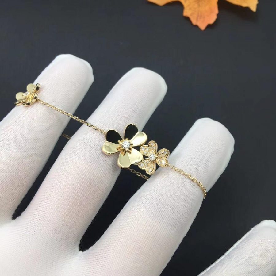 [Radiant Gem]¯FRIVOLE GOLD 5 FLOWERS BRACELET