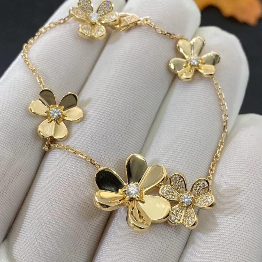 [Radiant Gem]¯FRIVOLE GOLD 5 FLOWERS BRACELET