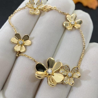 [Radiant Gem]¯FRIVOLE GOLD 5 FLOWERS BRACELET
