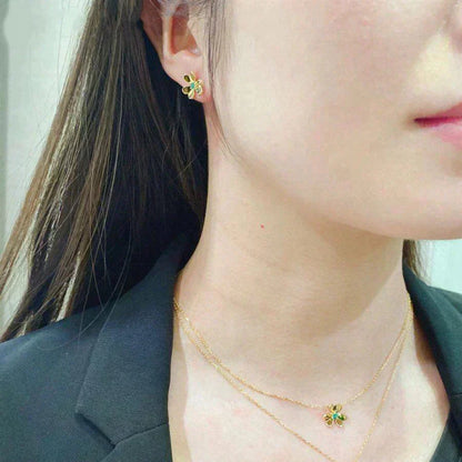 [Radiant Gem]¯FRIVOLE  FLOWER MALACHITE EARRINGS