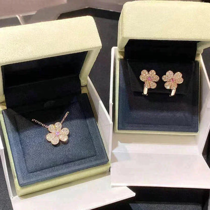 [Radiant Gem]¯FRIVOLE ROSE GOLD FLOWER DIAMOND NECKLACE