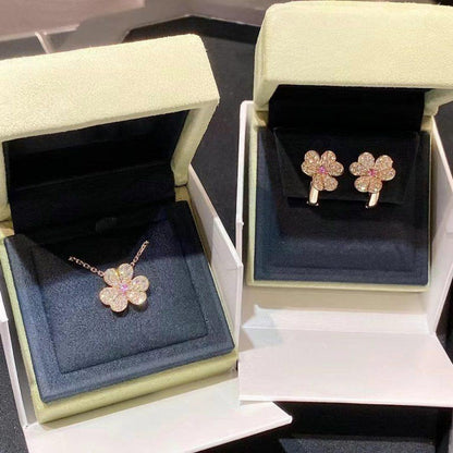 [Radiant Gem]¯FRIVOLE PINK GOLD FLOWER DIAMOND EARRINGS