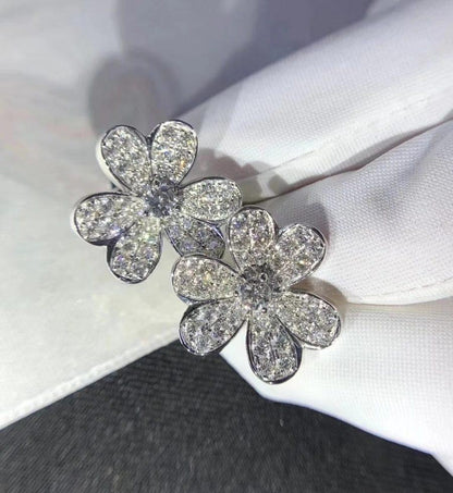 [Radiant Gem]¯FRIVOLE SILVER FLOWER DIAMOND EARRINGS
