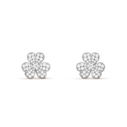 [Radiant Gem]¯FRIVOLE SILVER FLOWER DIAMOND EARRINGS