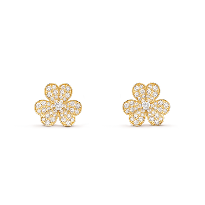 [Radiant Gem]¯FRIVOLE GOLD FLOWER DIAMOND EARRINGS