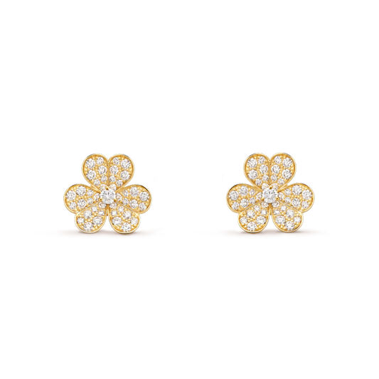 [Radiant Gem]¯FRIVOLE GOLD FLOWER DIAMOND EARRINGS