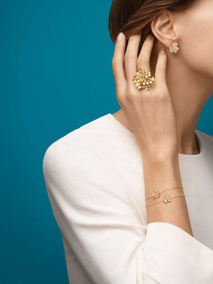 [Radiant Gem]¯FRIVOLE GOLD FLOWER DIAMOND EARRINGS