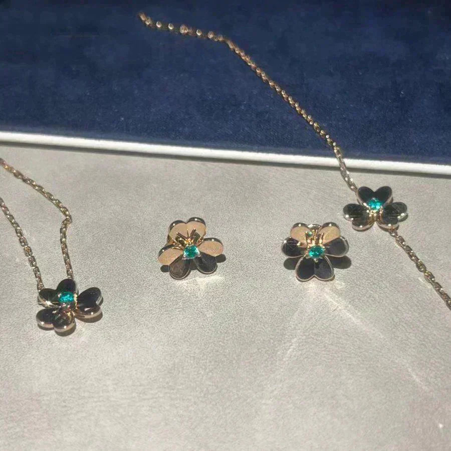 [Radiant Gem]¯FRIVOLE  FLOWER MALACHITE EARRINGS