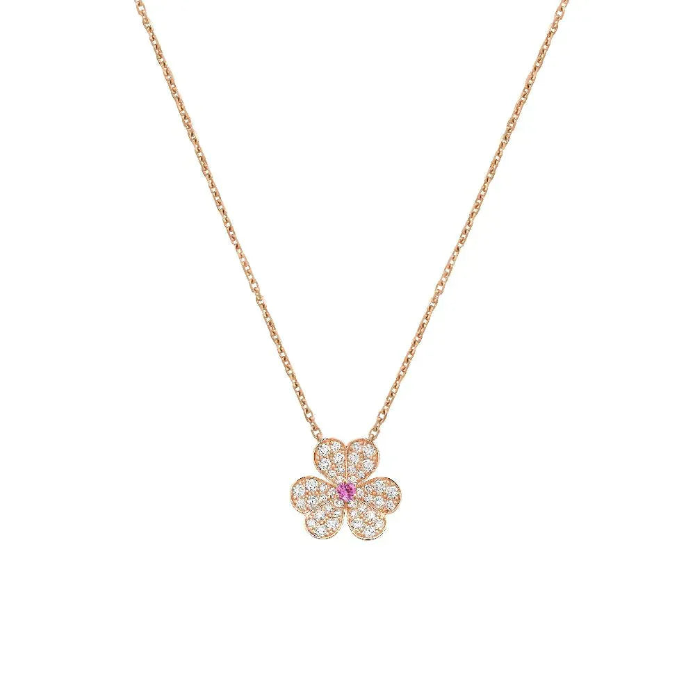 [Radiant Gem]¯FRIVOLE ROSE GOLD FLOWER DIAMOND NECKLACE