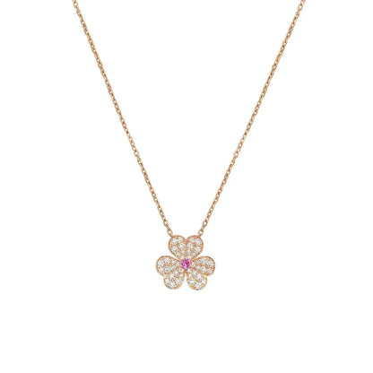 [Radiant Gem]¯FRIVOLE ROSE GOLD FLOWER DIAMOND NECKLACE