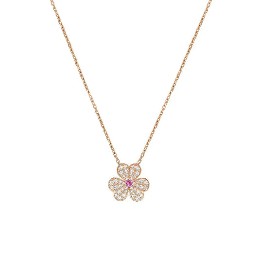 [Radiant Gem]¯FRIVOLE ROSE GOLD FLOWER DIAMOND NECKLACE