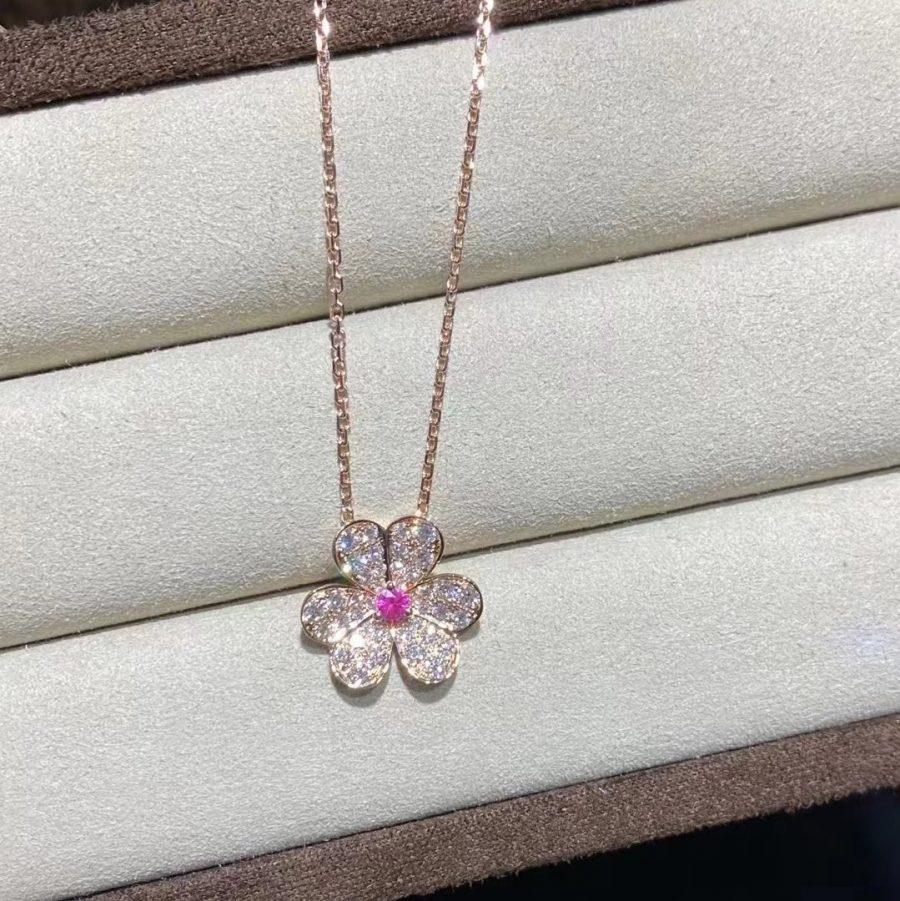 [Radiant Gem]¯FRIVOLE ROSE GOLD FLOWER DIAMOND NECKLACE