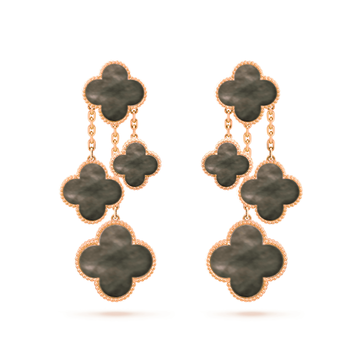 [Radiant Gem]¯CLOVER EARRINGS DARK MOP 4 MOTIFS ROSE GOLD