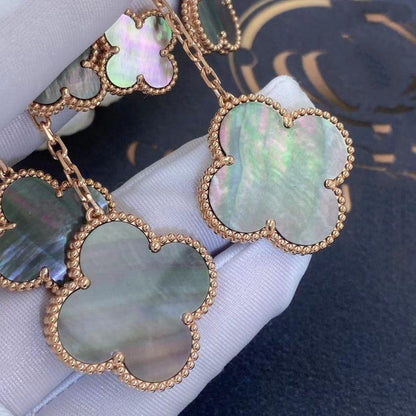 [Radiant Gem]¯CLOVER EARRINGS DARK MOP 4 MOTIFS ROSE GOLD