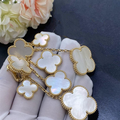[Radiant Gem]¯CLOVER EARRINGS WHITE MOP 4 MOTIFS GOLD