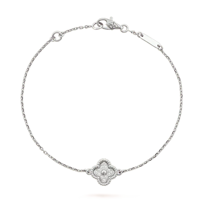 [Radiant Gem]¯CLOVER  SINGLE FLOWER BRACELET SILVER