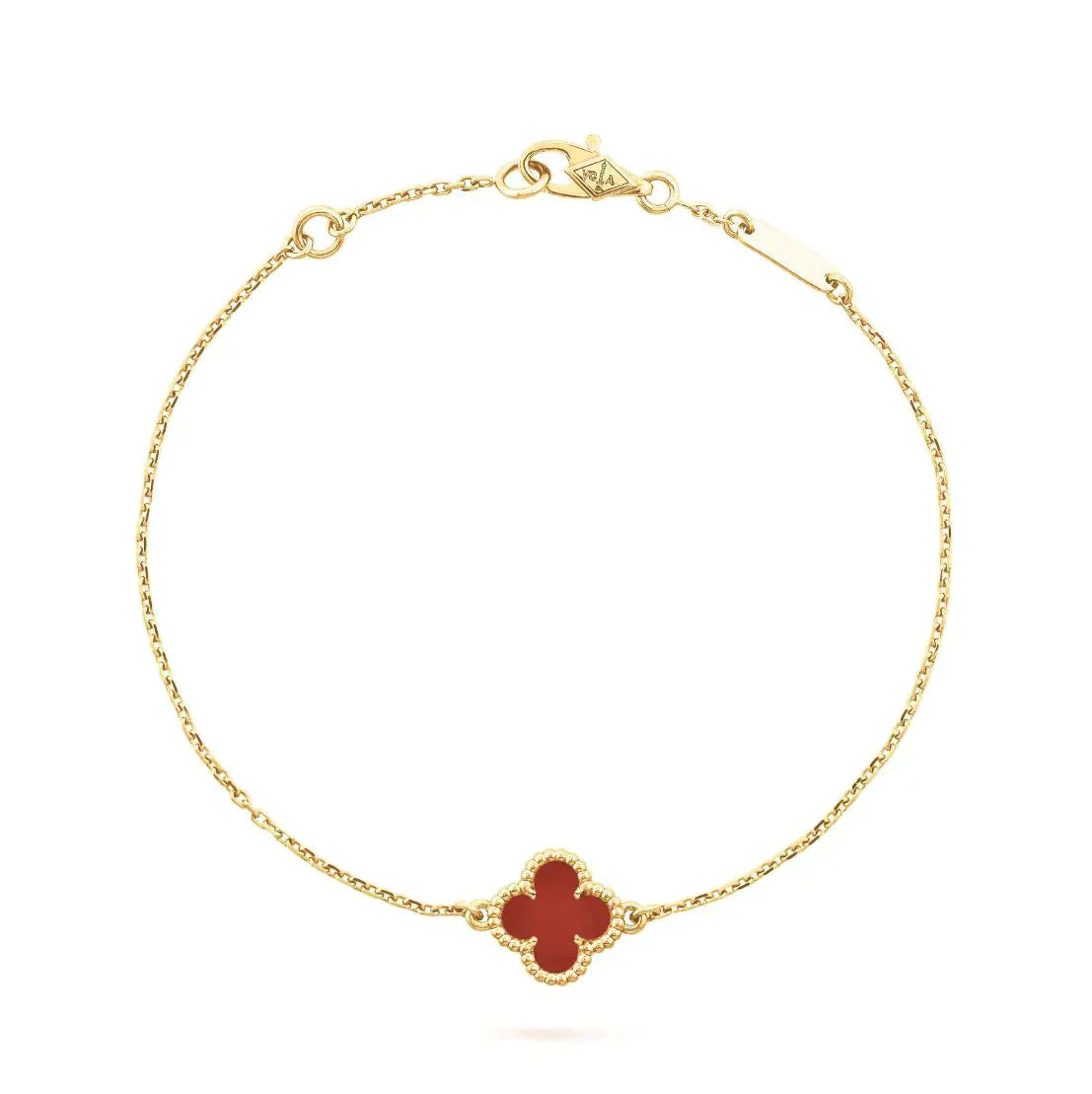 [Radiant Gem]¯CLOVER  CARNELIAN SINGLE FLOWER BRACELET