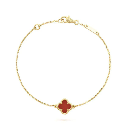 [Radiant Gem]¯CLOVER  CARNELIAN SINGLE FLOWER BRACELET