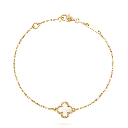 [Radiant Gem]¯CLOVER WHITE MOP SINGLE FLOWER BRACELET