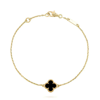 [Radiant Gem]¯CLOVER ONYX SINGLE FLOWER BRACELET