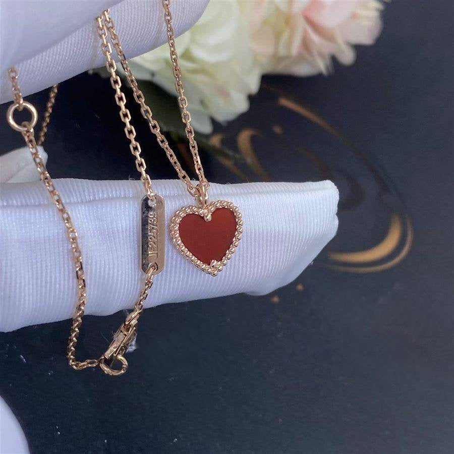 [Radiant Gem]¯SWEET CLOVER CARNELIAN HEART NECKLACE