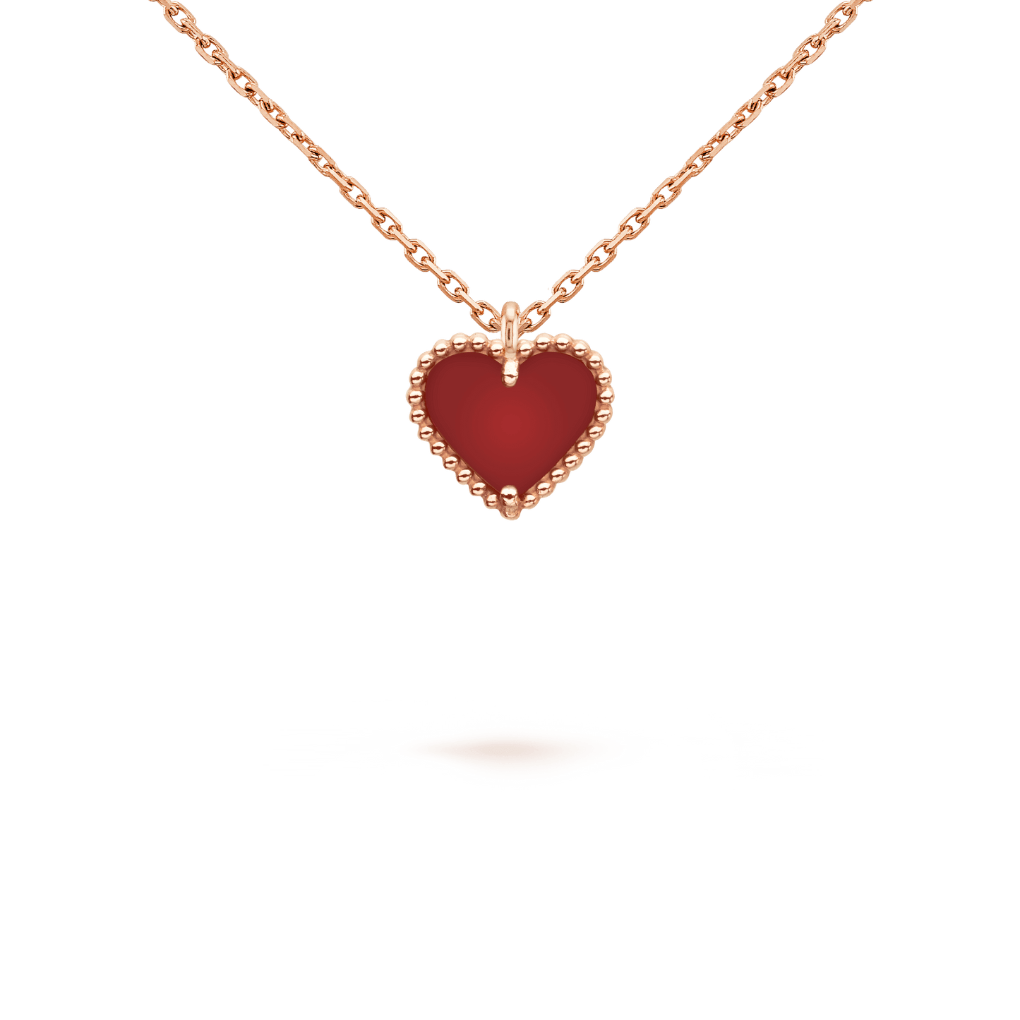 [Radiant Gem]¯SWEET CLOVER CARNELIAN HEART NECKLACE