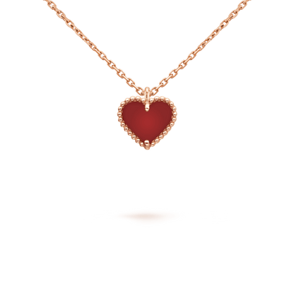 [Radiant Gem]¯SWEET CLOVER CARNELIAN HEART NECKLACE