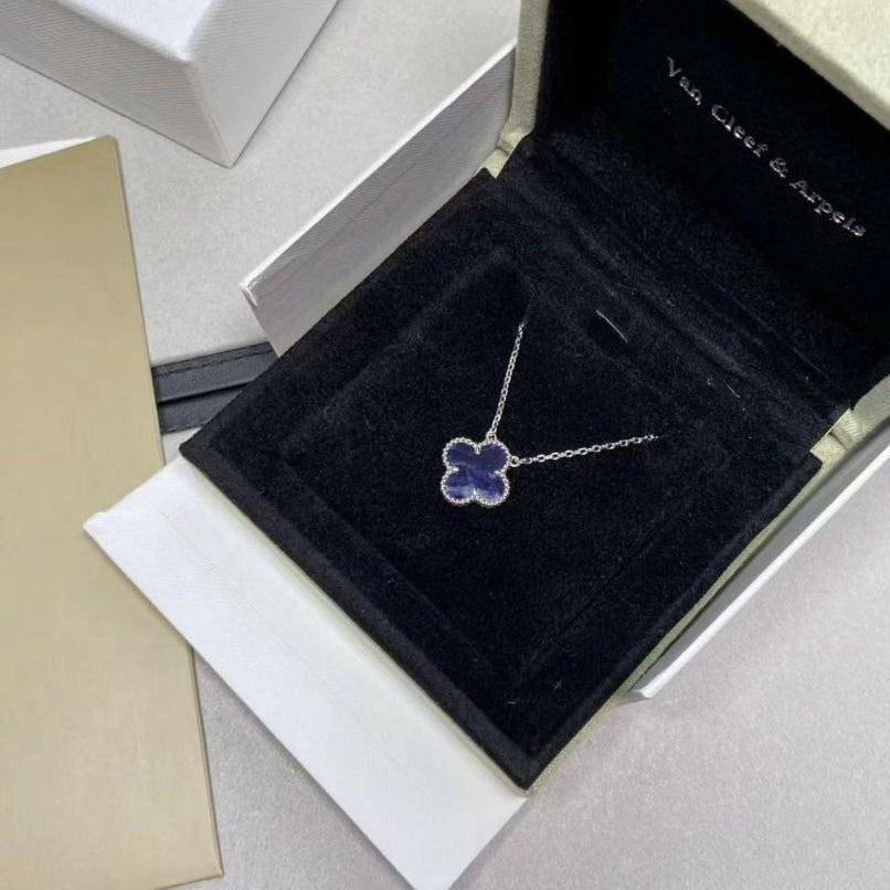 [Radiant Gem]¯CLOVER 15MM PIETERSITE NECKLACE SILVER