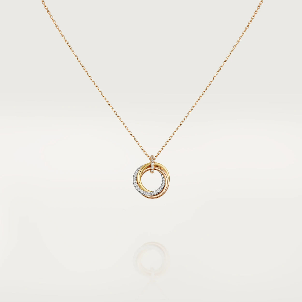 [Radiant Gem]¯TRINITY NECKLACE SILVER GOLD PINK GOLD DIAMONDS