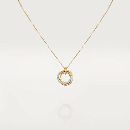 [Radiant Gem]¯TRINITY NECKLACE SILVER GOLD PINK GOLD DIAMONDS