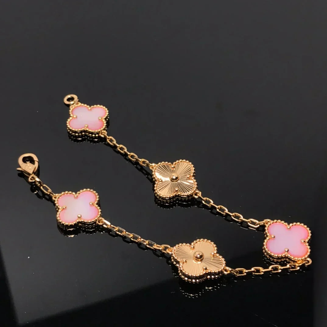 [Radiant Gem]New  CLOVER 5 MOTIFS  PINK MOP BRACELET COLLECTION