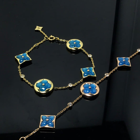 [Radiant Gem]¯STAR AND SUN 4 MOTIF BLUE BRACELET
