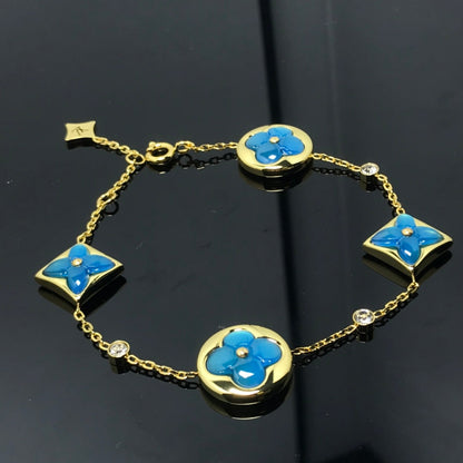 [Radiant Gem]¯STAR AND SUN 4 MOTIF BLUE BRACELET