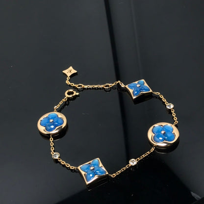 [Radiant Gem]¯STAR AND SUN 4 MOTIF BLUE BRACELET