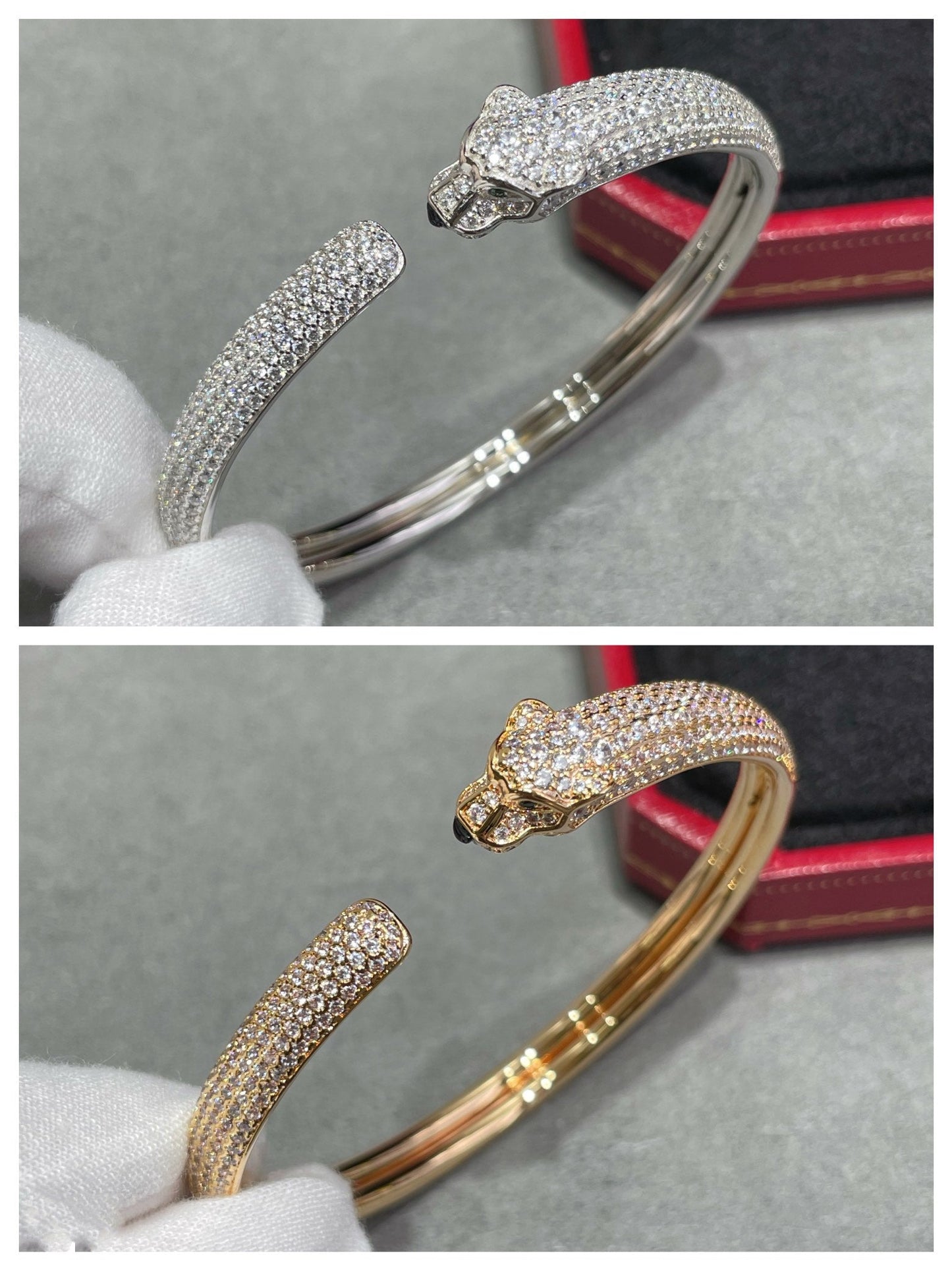[Radiant Gem]¯PANTHERE FULL DIAMOND OPEN BRACELET