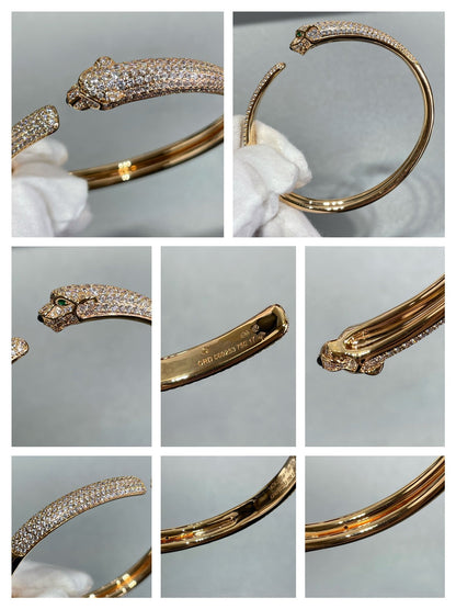 [Radiant Gem]¯PANTHERE FULL DIAMOND OPEN BRACELET