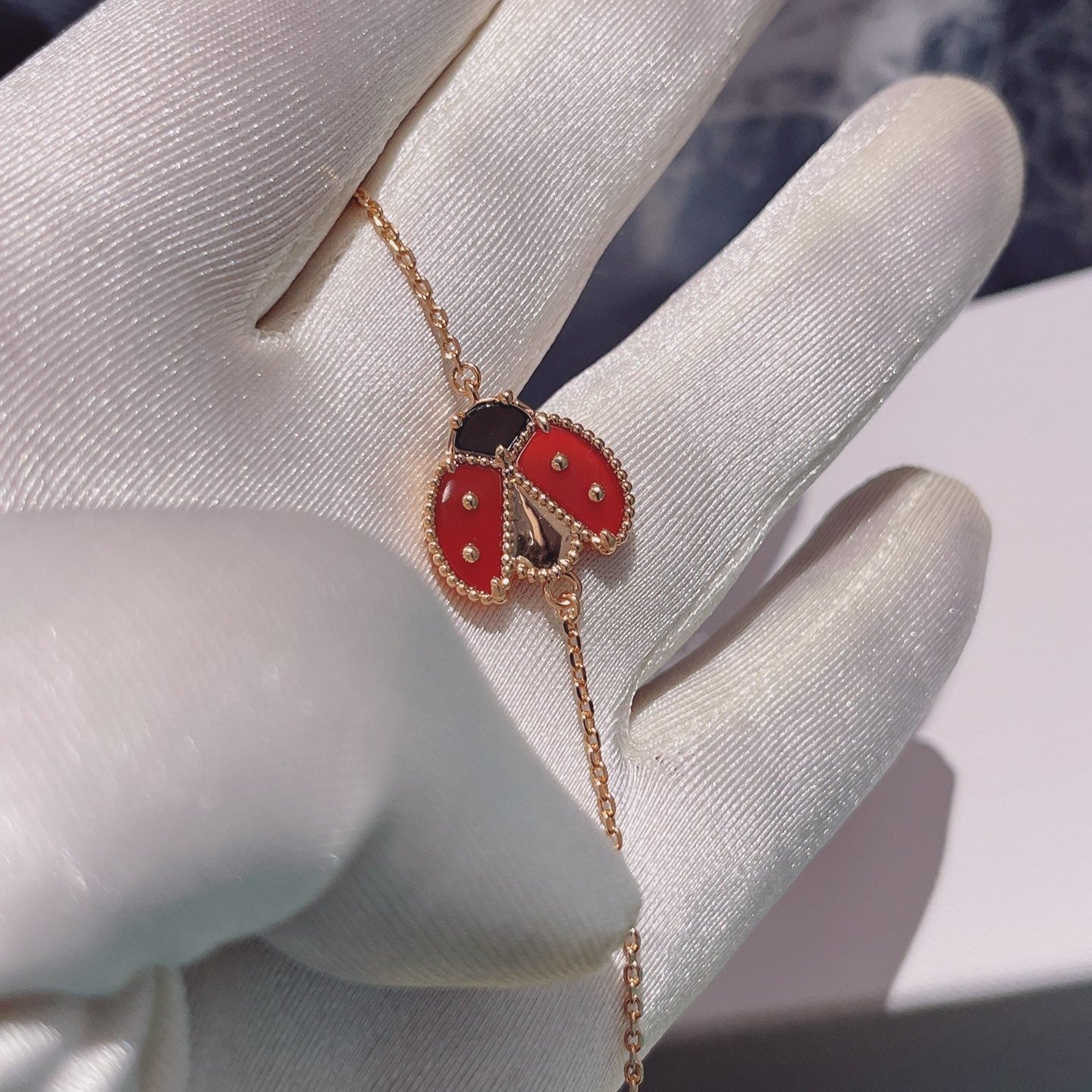 [Radiant Gem]¯LUCKY SPRING 1 MOTIF PINK GOLD BRACELET