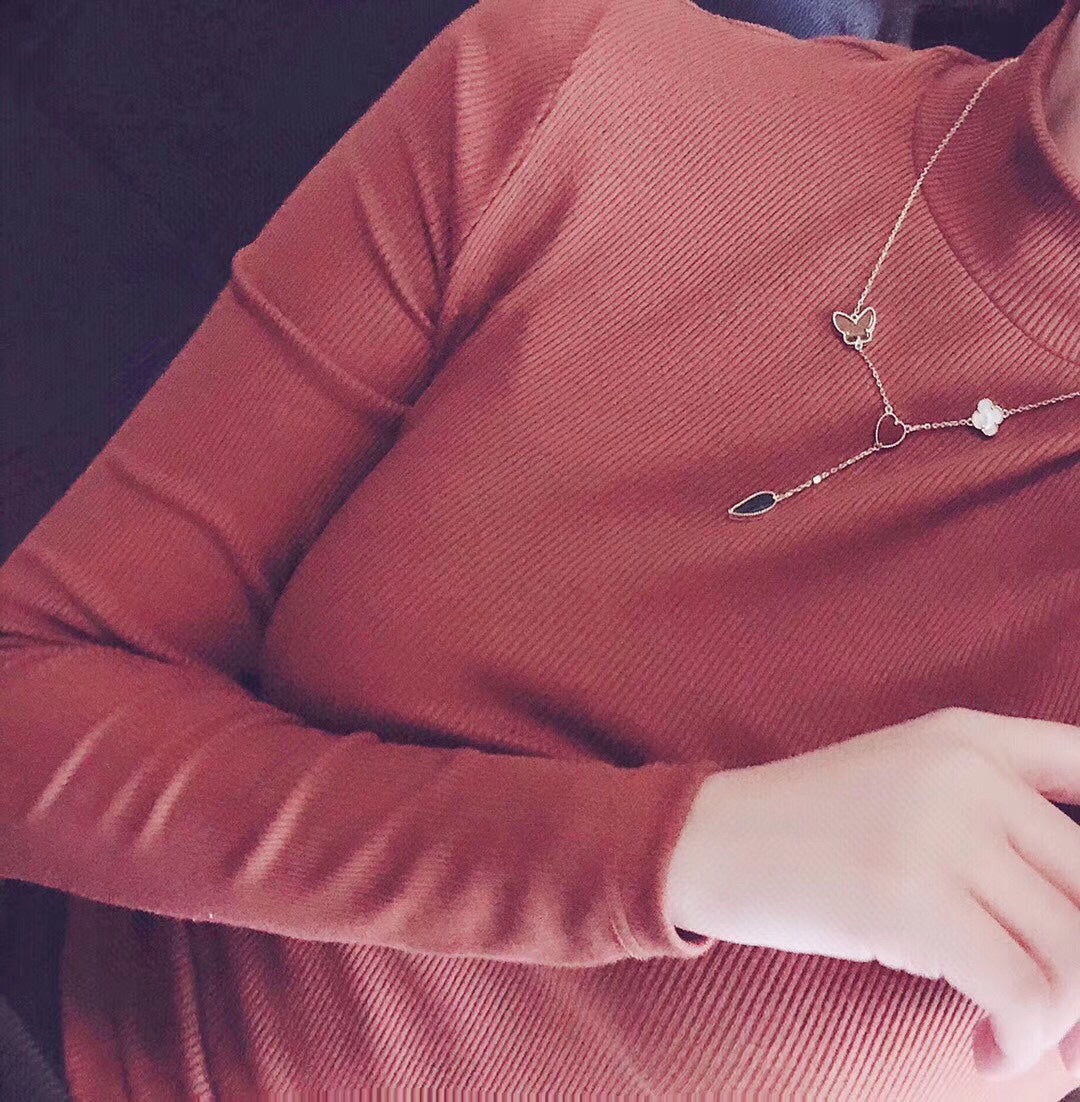 [Radiant Gem]¯LUCKY SPRING 4 MOTIFS ROSE GOLD NECKLACE