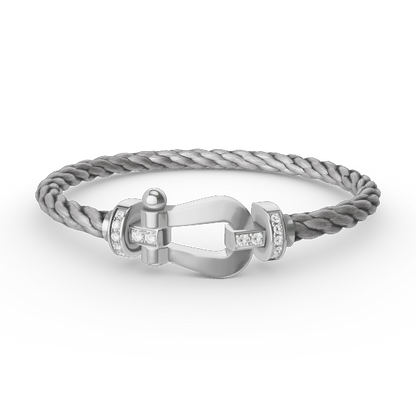[Radiant Gem]¯FORCE LARGE HORSESHOE HALF DIAMOND BRACELET SILVER