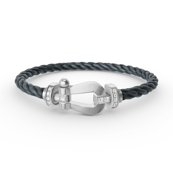 [Radiant Gem]¯FORCE LARGE HORSESHOE HALF DIAMOND BRACELET SILVER