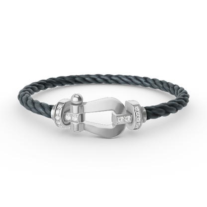 [Radiant Gem]¯FORCE LARGE HORSESHOE HALF DIAMOND BRACELET SILVER