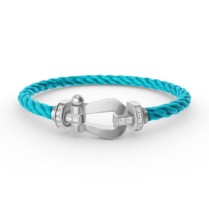 [Radiant Gem]¯FORCE LARGE HORSESHOE HALF DIAMOND BRACELET SILVER