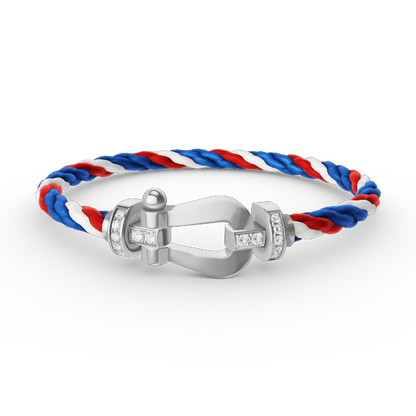 [Radiant Gem]¯FORCE LARGE HORSESHOE HALF DIAMOND BRACELET SILVER