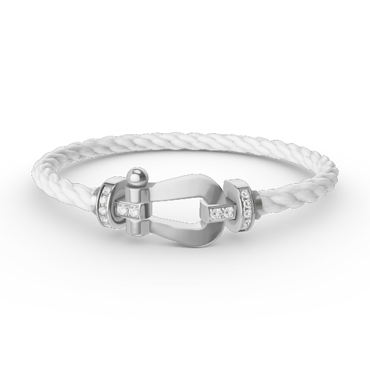 [Radiant Gem]¯FORCE LARGE HORSESHOE HALF DIAMOND BRACELET SILVER