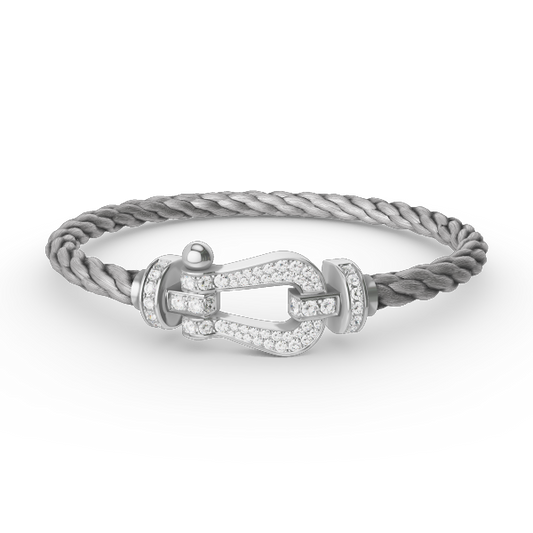 [Radiant Gem]¯FORCE LARGE HORSESHOE FULL DIAMOND BRACELET SILVER