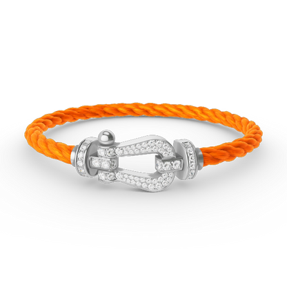 [Radiant Gem]¯FORCE LARGE HORSESHOE FULL DIAMOND BRACELET SILVER