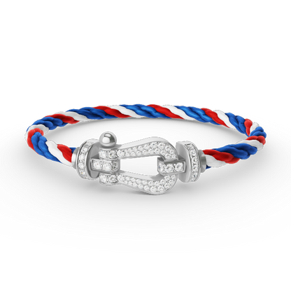 [Radiant Gem]¯FORCE LARGE HORSESHOE FULL DIAMOND BRACELET SILVER