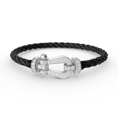 [Radiant Gem]¯FORCE LARGE HORSESHOE FULL DIAMOND BRACELET SILVER